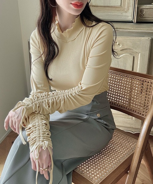 SETTAN/ハイネック/リボン/シアー/フリル/ドット/膝丈/ミディアム丈 シアーチェックフリルワンピース – BUNNY APARTMENT