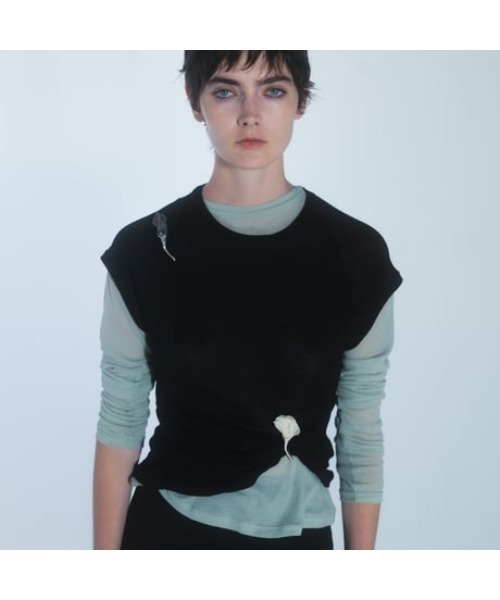 IRIS47 tシャツ 「IRIS 47」sheer capsleeve tops シアー