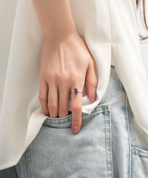 Jewel closet by L&Co. 指輪 リング K10 カラーストーン リング 6x8