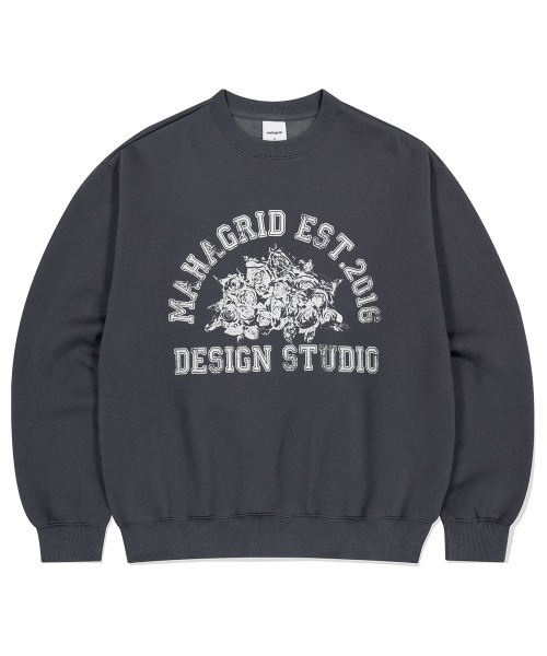 トレーナー スウェット 「mahagrid/マハグリッド」 ROSE VARSITY SWEATSHIRT/ローズ ヴァーシティ スウェットシャツ レ