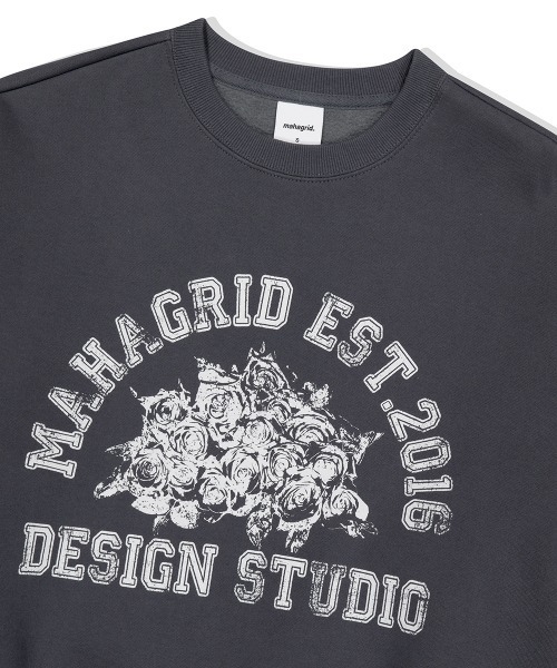 トレーナー スウェット 「mahagrid/マハグリッド」 ROSE VARSITY SWEATSHIRT/ローズ ヴァーシティ スウェットシャツ レ MAHAGRID トレーナー スウェット 「mahagrid/マハグリッド