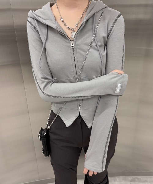 パーカー 「nmtc+」tight zip up hoodie レディース