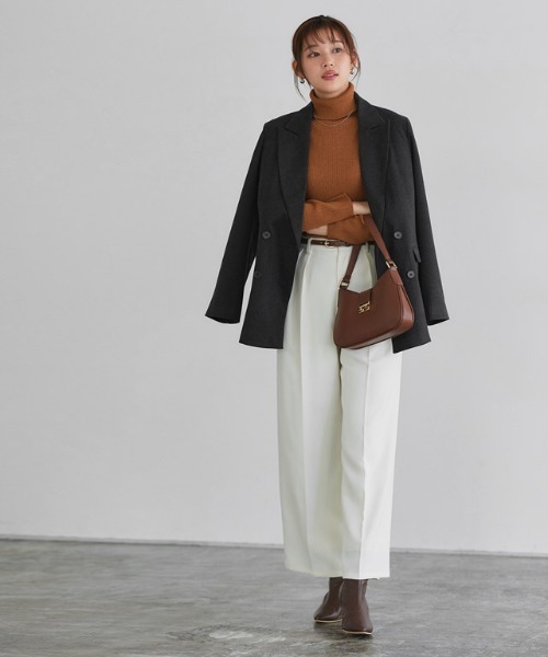 Pierrot ジャケット テーラードジャケット ウールタッチダブル