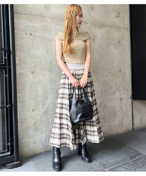 【美品✨】GALENA チェックフレアスカート ☆人気沸騰中☆【GALENA】チェック柄フレアロングスカートをCHECK