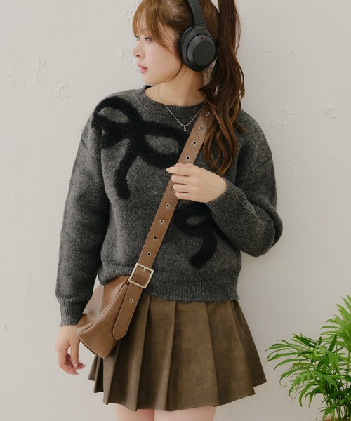 ANOTHER BRANCH OLIVE des OLIVE ニット フェザーリボンニット