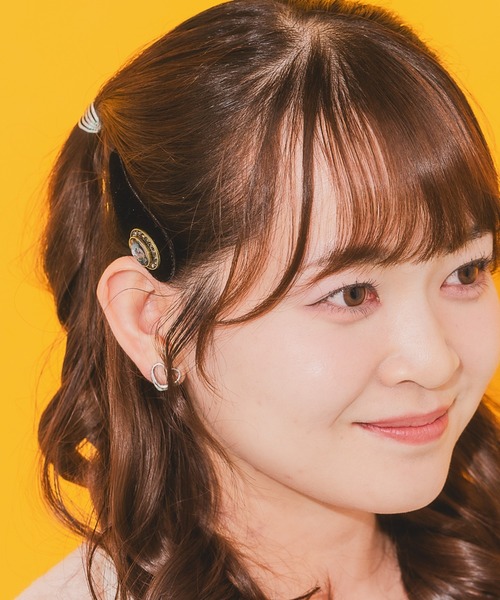 TheVirgins ベロアヘアピン bijou V velvet hair pin - theVirgins