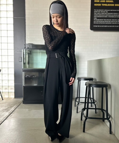 tシャツ クルーネックレースカットソー「WEB限定商品」 レディース Kotoe tシャツ クルーネック レースカットソー 長袖 レディース