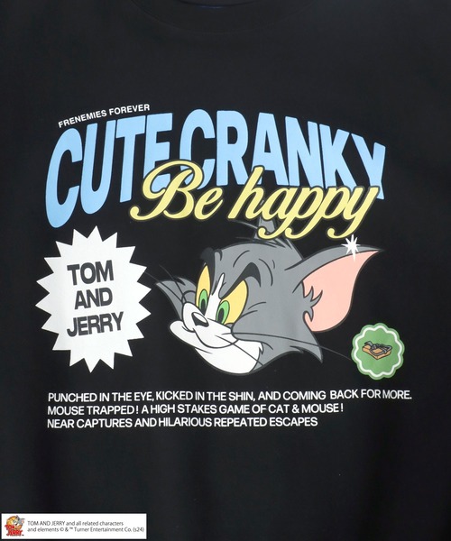 トレーナー スウェット 2025SS Tom and Jerry/トム＆ジェリー オーバーサイズ 裏起毛 キャラクターバックプリント クルーネックスウ トレーナー スウェット 2025SS Tom and Jerry/トム＆ジェリー