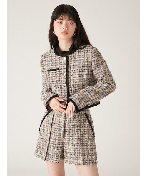 LILY BROWN ラメツイードショートパンツ YEL 0サイズ LILY BROWN パンツ ラメツイードショートパンツ レディース