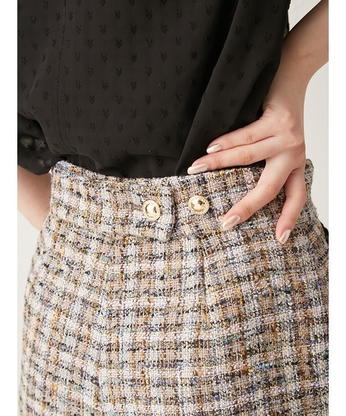 LILY BROWN ラメツイードショートパンツ YEL 0サイズ LILY BROWN パンツ ラメツイードショートパンツ レディース