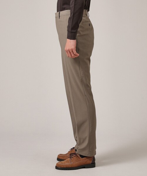 【ダークブラウン】【FLEX PANTS/セットアップ対応】ストレッチ ポンチ スラックス ダブルウエストスラックスPT/ダークブラウン | CFT.