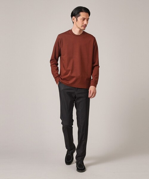 【ダークブラウン】【FLEX PANTS/セットアップ対応】ストレッチ ポンチ スラックス TAKEO KIKUCHI（タケオキクチ） スラックス 「360°ストレッチ