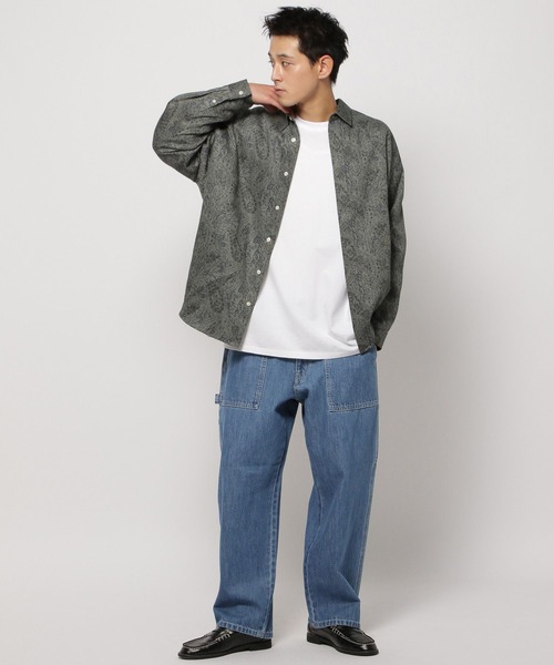 niko and… ペイズリープリントシャツ メンズ　Mサイズ　グリーン　売切品 niko and… シャツ ペイズリープリントシャツ メンズ : ZOZOTOWN