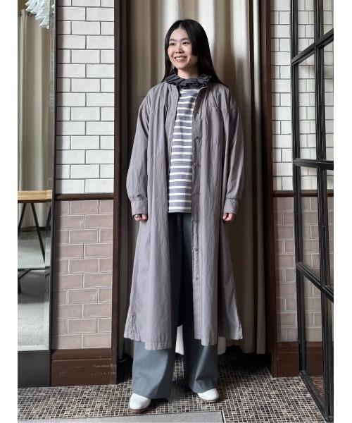 ADIEU TRISTESSE グレー 長袖シャツワンピース conges payes ADIEU TRISTESSE（コンジェペイエアデュートリステス