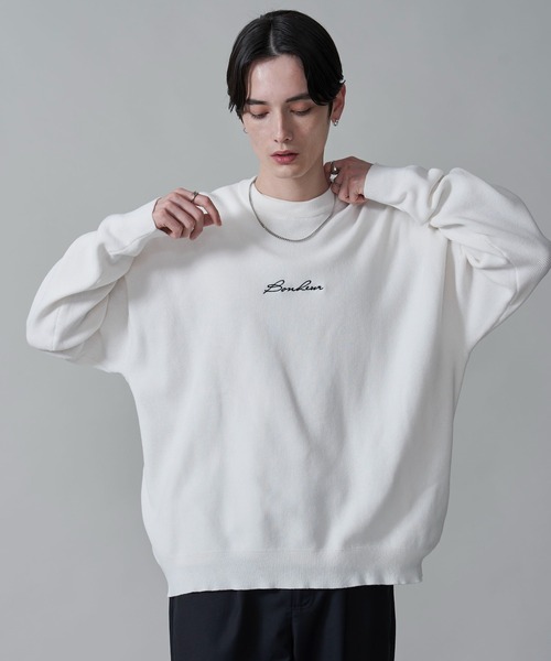 BROWNY セーター ニット BROWNY/アクセ付きワンポイントニットプル