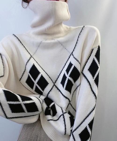 「Ulysses」 「Doula Doula」タートルネックニット F ホワイト レディース_画像3