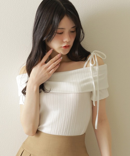 M DOLLY tシャツ off shoulder camisole lib tops/オフショルダー