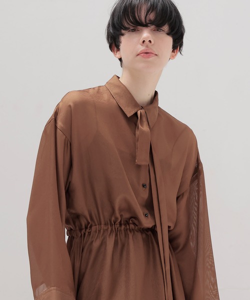 DRESSLAVE ワンピース sheer shirt dress(シアーシャツ