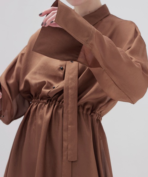 ラブレス　撥水シアーシャツドレス　ロングシャツワンピース　2way 七分袖　S DRESSLAVE（ドレスレイブ） ワンピース sheer shirt dress(シアー