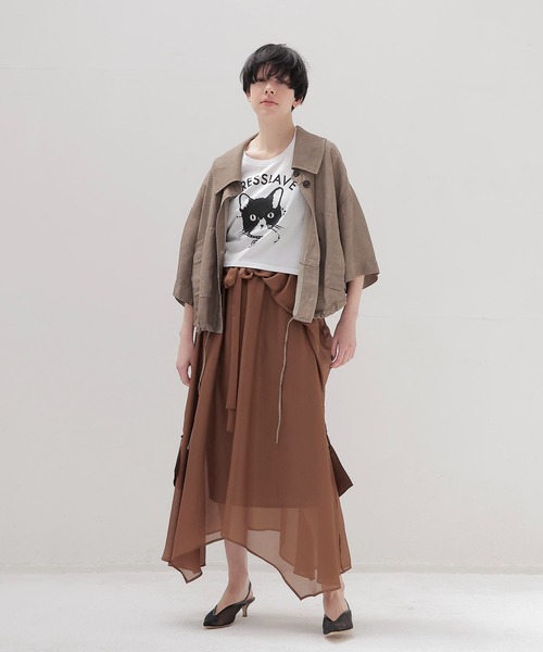 DRESSLAVE ワンピース sheer shirt dress(シアーシャツ