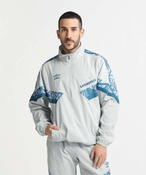 XLARGE UMBRO グレー ハーフジップピステPRODUCTS] XLARGE × UMBRO