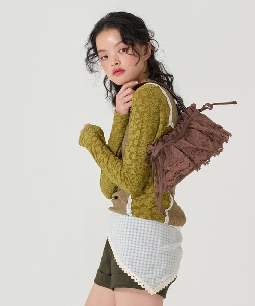 TINA:JOJUN レース ハンドバッグ ブラウン TINA：JOJUN ハンドバッグ レース : ZOZOTOWN Yahoo!店 - 通販