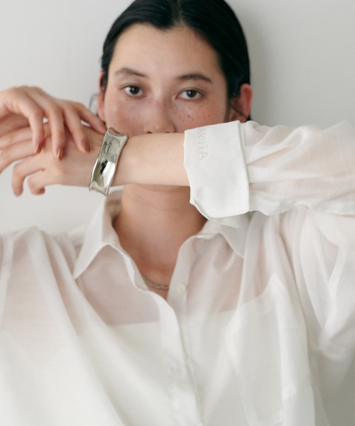LARUTA ブラウス シャツ 「LARUTA」「WEB限定」シアーロゴ刺繍