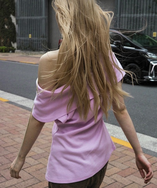 tシャツ TURNED SHOULDER ASYM TEE / アシンメトリーティーシャツ レディース igi tシャツ TURNED SHOULDER ASYM TEE / アシンメトリーティー
