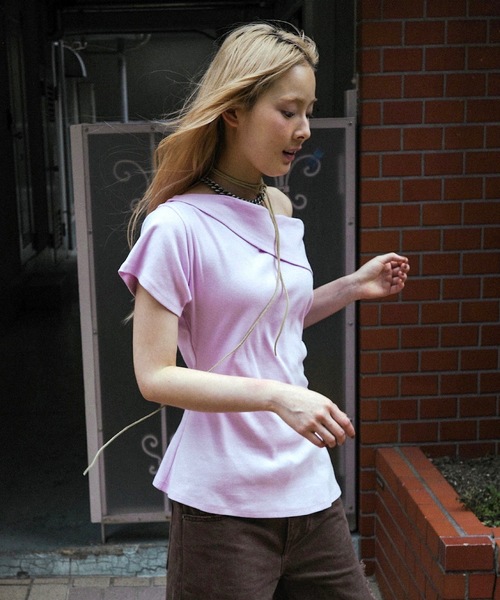 igi tシャツ TURNED SHOULDER ASYM TEE / アシンメトリーティー