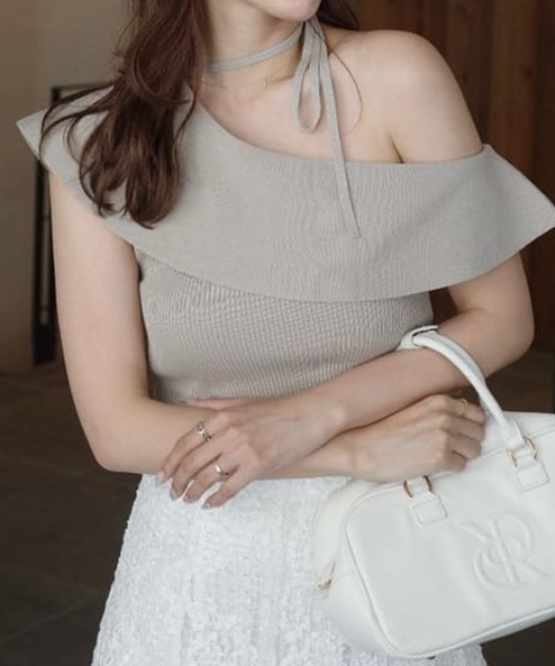 ニット セーター 「RIENDA GOLF」ノースリーブコンパクトニットトップス 夏服 サマーニット ノースリーブトップス レディース セール】【RIENDA GOLF】ノースリーブコンパクトニットトップス