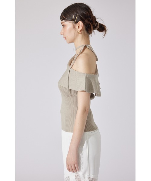 ニット セーター ワンショルダーニットトップス 夏服 サマーニット ノースリーブトップス レディース rienda ニット セーター ワンショルダーニットトップス 夏服