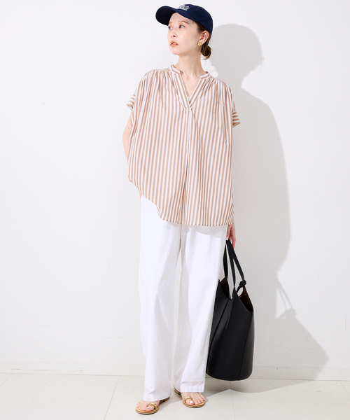 SLOBE IENA ブラウス シャツ ボイルスキッパーワイドギャザー