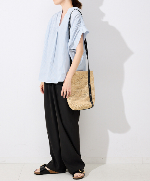 SLOBE IENA ブラウス シャツ ボイルスキッパーワイドギャザー
