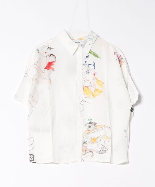 Desigual ブラウス シャツ イラストキャラクター半袖シャツ