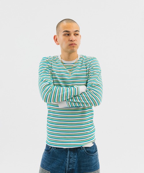 トップス WOKE EDGE Glit Border Thermal WOKE EDGE（ウォークエッジ） tシャツ Glit Border Thermal メンズ