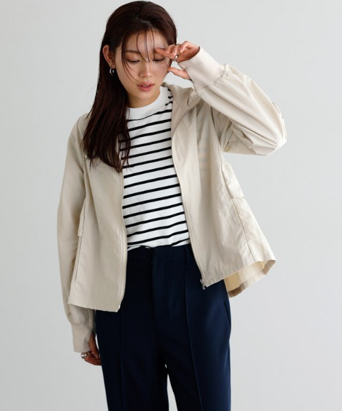 「Pierrot」 「Marvelous by pierrot」ジップアップブルゾン M ネイビー レディース