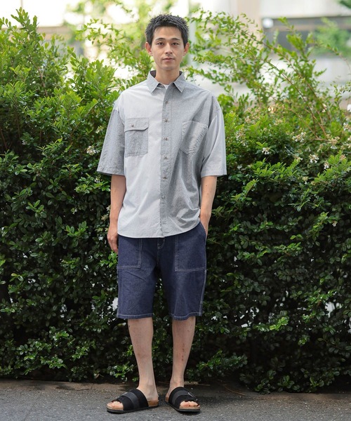 niko and…（ニコアンド） シャツ パッチワークサマーワークシャツ