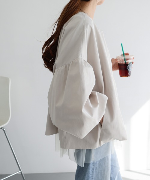 「andme」 「alma design」ジップアップブルゾン M ブラック レディース