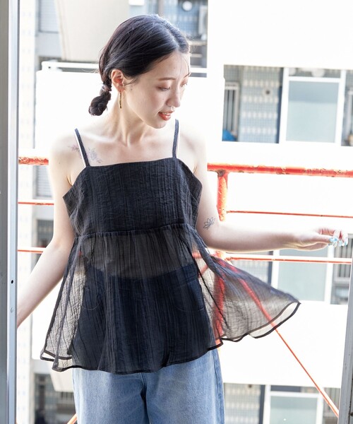 「ASTRAET」 キャミソールブラウス FREE ブラック レディース FREAK'S STORE 「FREAK'S STORE」 キャミソールブラウス フリ