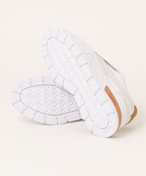 「PUMA」 ローカットスニーカー 24.5cm ホワイト×グレー レディース