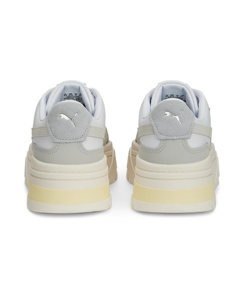「PUMA」 ローカットスニーカー 24.5cm ホワイト×グレー レディース