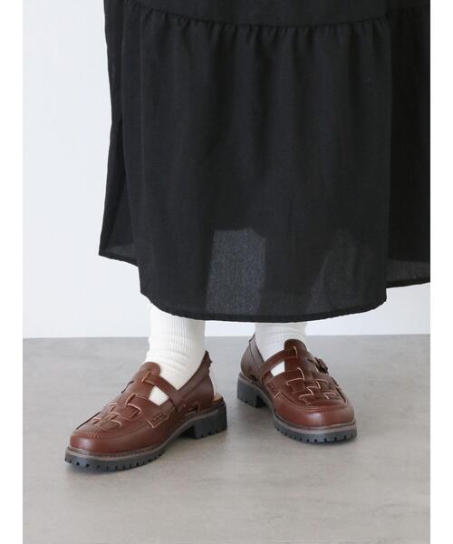 「ehka sopo」 フラットサンダル L ブラウン レディース_画像2