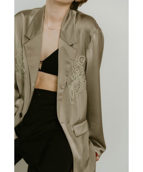 ジャケット・アウター Knuth marf embroidered satin jacket embroidered satin jacket/ivory | KNUTH MARF
