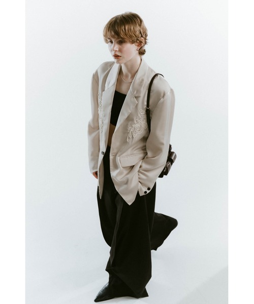 ジャケット・アウター Knuth marf embroidered satin jacket embroidered satin jacket/ivory | KNUTH MARF