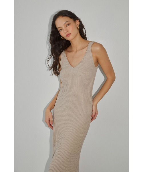 ALEXIA STAM Rib Bare Top Dress リブワンピース Rib Long Dress | ALEXIA STAM