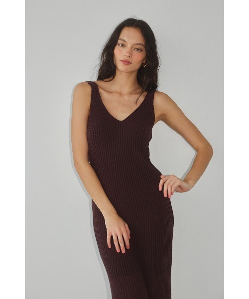 ALEXIASTAM アリシアスタン　ニットワンピース ALEXIA STAM（アリシアスタン） ワンピース Rib Knit Flare Dress