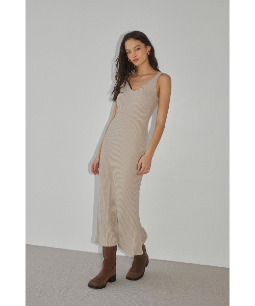ALEXIA STAM（アリシアスタン） ワンピース Rib Knit Flare Dress