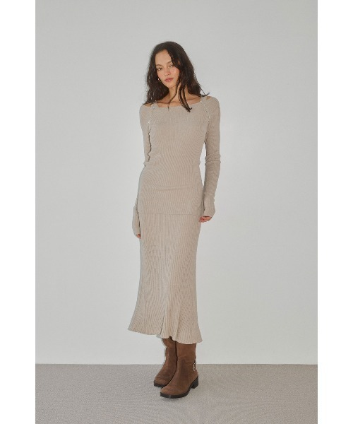 ALEXIA STAM（アリシアスタン） ワンピース Rib Knit Flare Dress