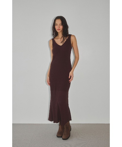 ALEXIA STAM（アリシアスタン） ワンピース Rib Knit Flare Dress