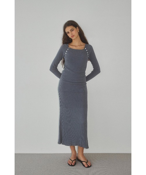 ALEXIA STAM（アリシアスタン） ワンピース Rib Knit Flare Dress